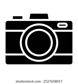 camera black icon. vector illustration.