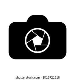 Camera black whit aperture symbol