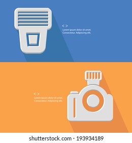 Camera and Blank for text,vector