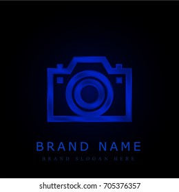 Camera blue chromium metallic logo