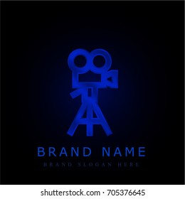 Camera blue chromium metallic logo