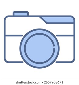 Ilustración vectorial del icono azul de la cámara