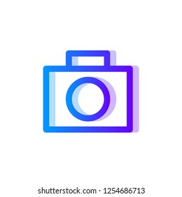 Camera blue purple gradient icon, photo symbol