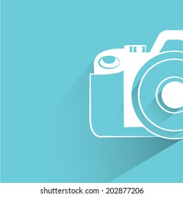 camera, blue shadow and flat theme