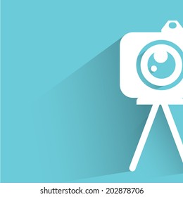 camera, blue shadow and flat theme