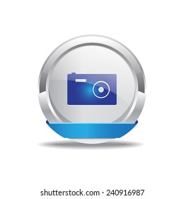 Camera Blue Vector Icon Button