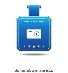 Camera Blue Vector Icon Design
