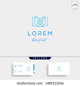 Camera Book Logo Template Vector Design Sign