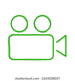 camera brush on white background, vector illustration.