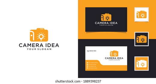 camera bulb with negative space light bulb design template and business card