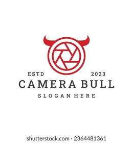  Camera bull logo template vector illustration design