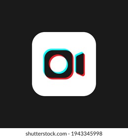 Camera button, network icon, social media modern design button