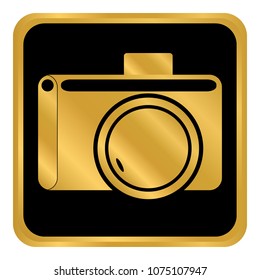 Camera button on white background. Vector illustration.