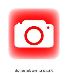 Camera button on white background.