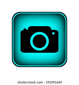 Camera button on white background.