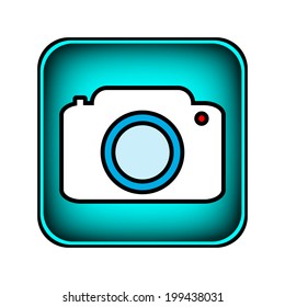 Camera button on white background.