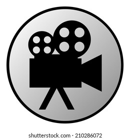 Camera button on white background. Vector illustration.