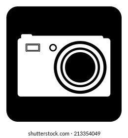 Camera button on white background. Vector illustration.