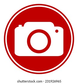 Camera button on white background. Vector illustration.