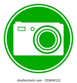 Camera button on white background. Vector illustration.
