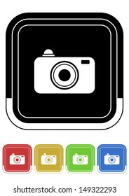 Camera button retro colors square
