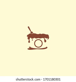 camera cake flat design vector