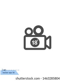 camera camcorder with age restriction symbol design element
