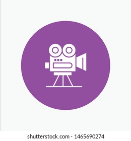Camera, Capture, Film, Movie, Professional. Vector Icon Template background