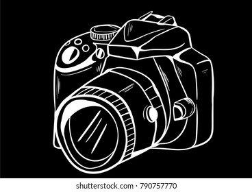 camera cartoon doodle icon vector