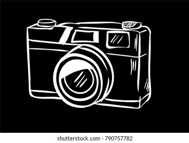 camera cartoon doodle icon vector