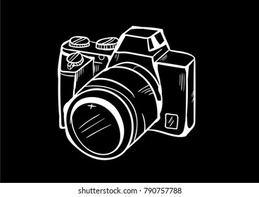 camera cartoon doodle icon vector