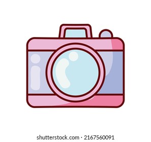 camera cartoon icon flat isolated