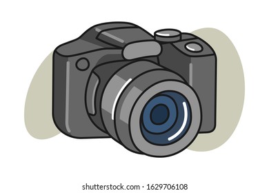 Camera cartoon illustration vector design