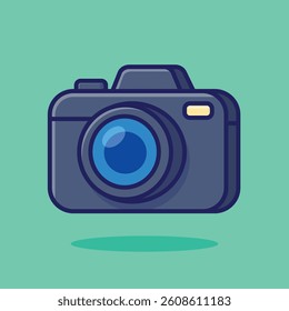 Camera Cartoon Illustration. Vector Icon Flat Cartoon Style. Cheerful Colors. Bold Outline.