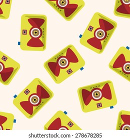 camera, cartoon seamless pattern background