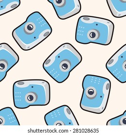 camera , cartoon seamless pattern background