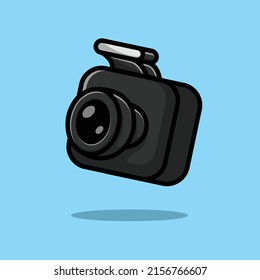 Camera Cartoon Vector Icon Illustration. Object Icon Concept Isolated Premium Vector.