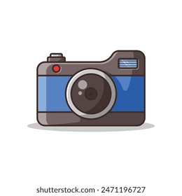 Ilustración vectorial de dibujos animados de la cámara - aislado sobre un fondo blanco.