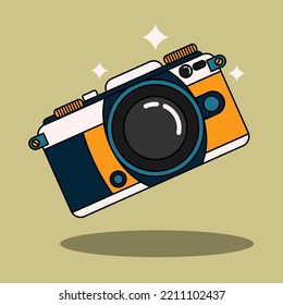 camera cartoon vector illustration, with modern colors