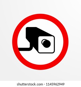 Camera Cctv Caution Warn Symbol Public Stock Vector (Royalty Free ...