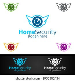 Camera CCTV Home Security Logo für Netzwerk, Internet, Überwachung und Alarm