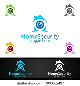 Camera CCTV Home Security Logo für Netzwerk, Internet, Überwachung und Alarm