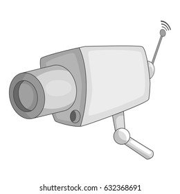 Camera cctv icon in monochrome style isolated on white background vector illustration