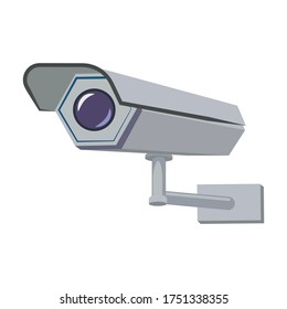 Cámara cctv icono vectorial.Icono vectorial de dibujos animados aislado en cámara de fondo blanco cctv.