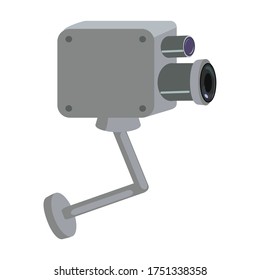 Cámara cctv icono vectorial.Icono vectorial de dibujos animados aislado en cámara de fondo blanco cctv.