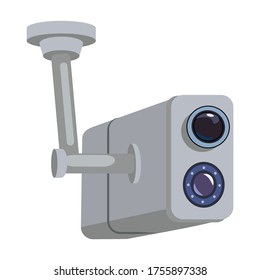 Cámara cctv icono vectorial.Icono vectorial de dibujos animados aislado en cámara de fondo blanco cctv.