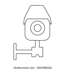 Camera cctv vector icon.Outline vector icon isolated illustration on white background camera cctv.