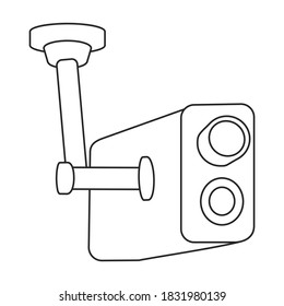Icono de vector cctv de cámara.Icono de vector de contorno ilustración aislada en la cámara de fondo blanco cctv.