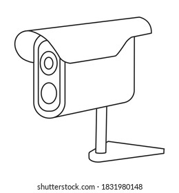 Icono de vector cctv de cámara.Icono de vector de contorno ilustración aislada en la cámara de fondo blanco cctv.