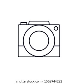 camera celebration party line design icon vector illustration